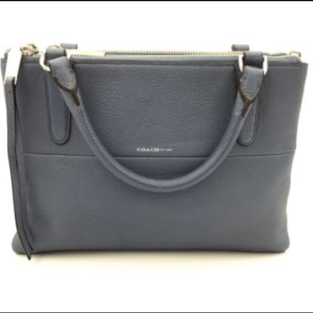 Coach Navy Leather Satchel